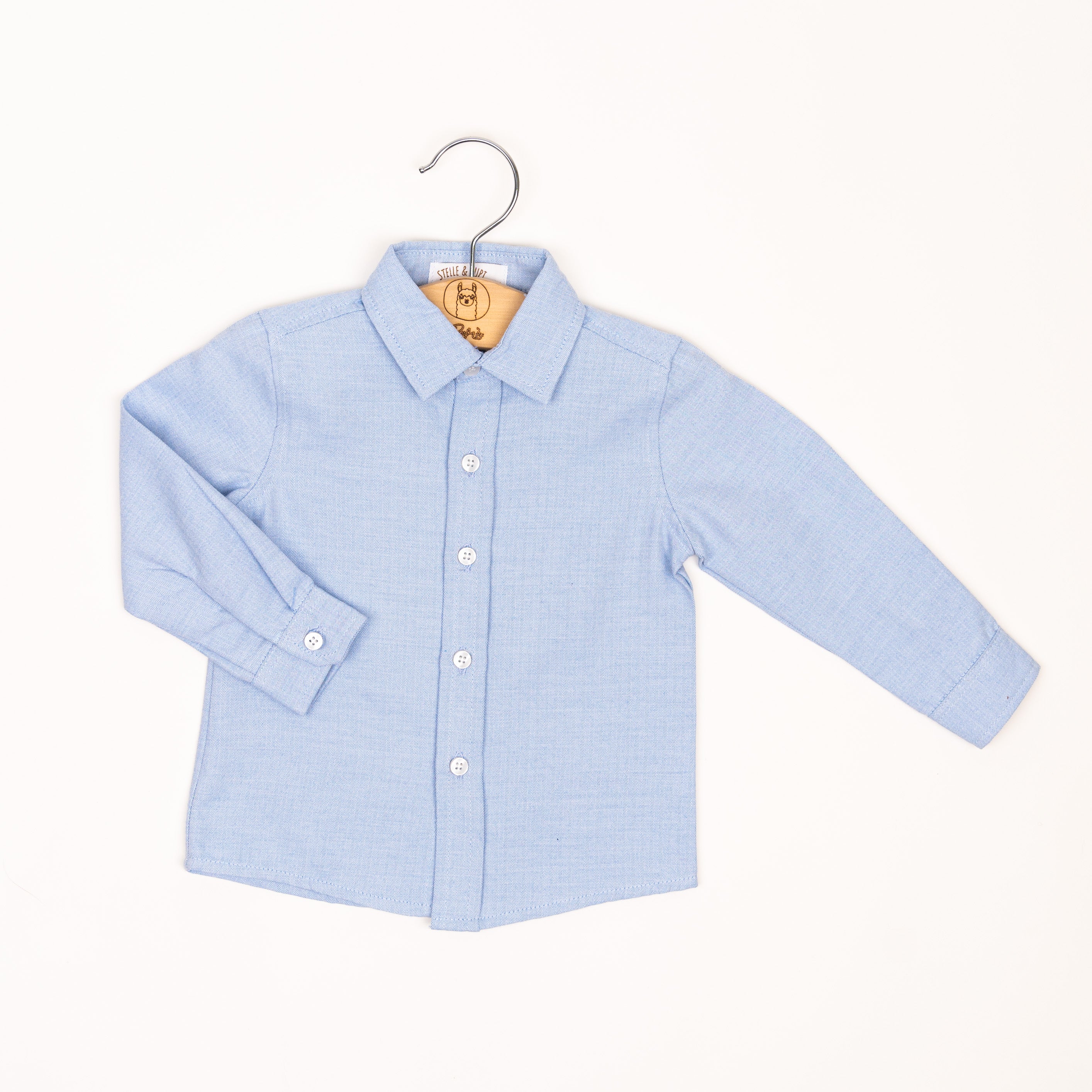 Set Maglione righe grigio e blu + camicia