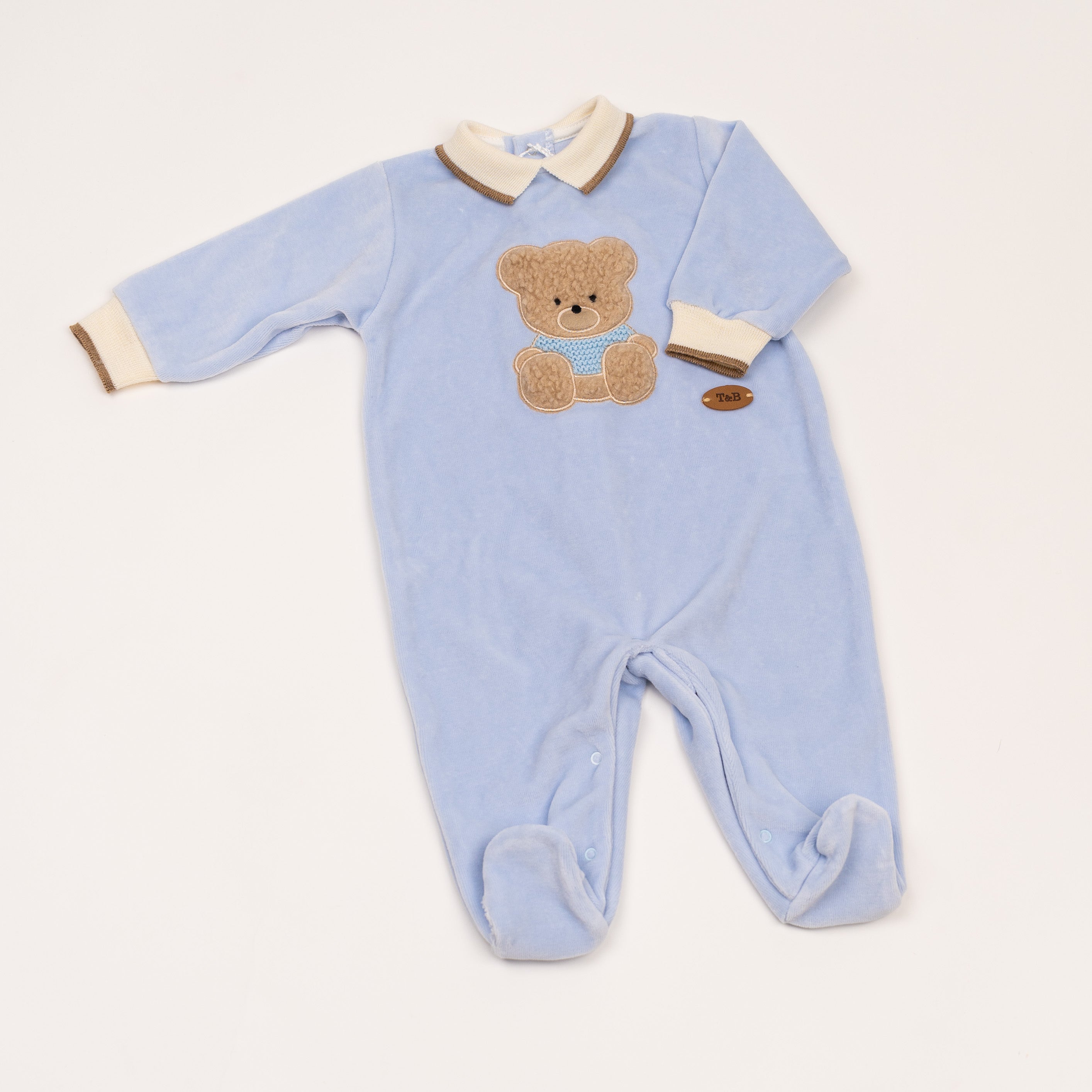 Tutina 'TEDDY' beige e azzurra – Rorobaby
