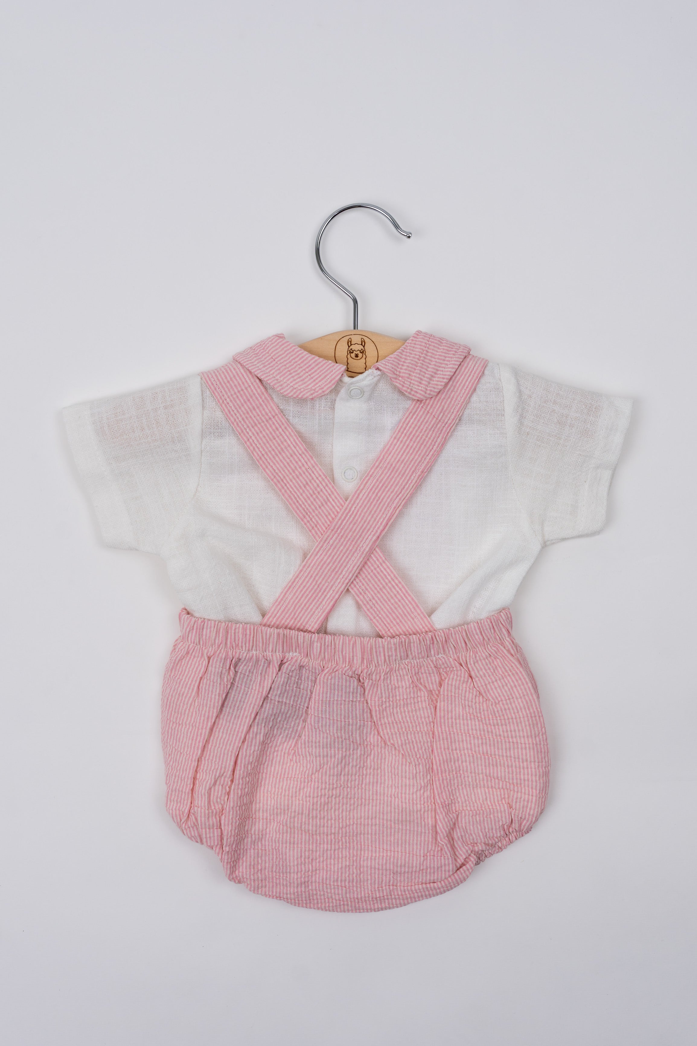 Coordinato pagliaccetto crepon rosa
