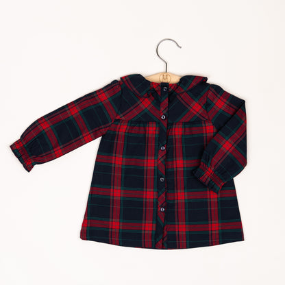 Abito/Camicia tartan Rosso e blu