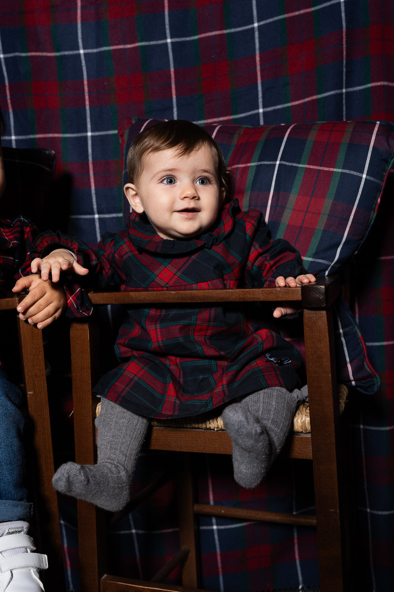 Abito/Camicia tartan Rosso e blu