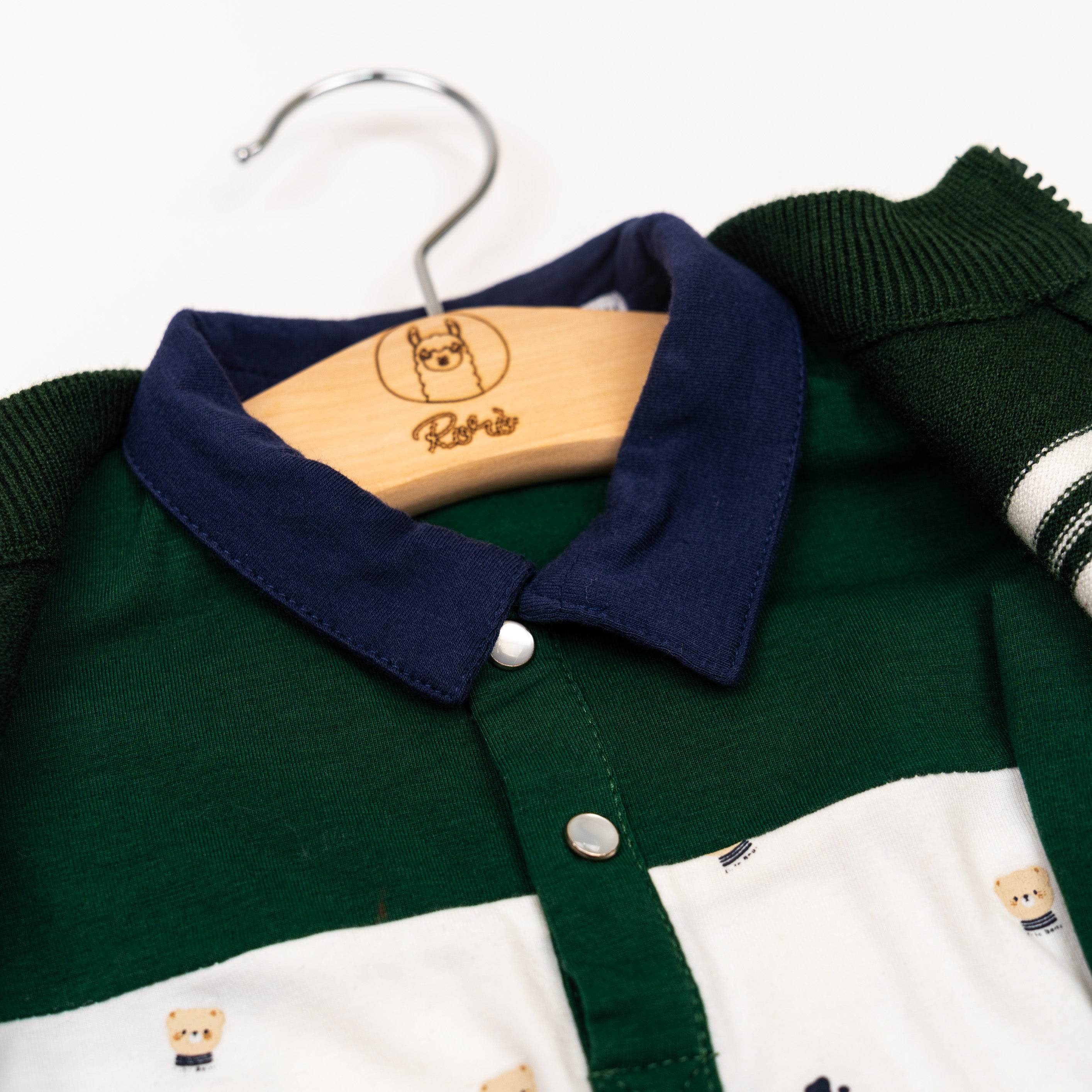 Set Cardigan zip+Polo orsetto Verde