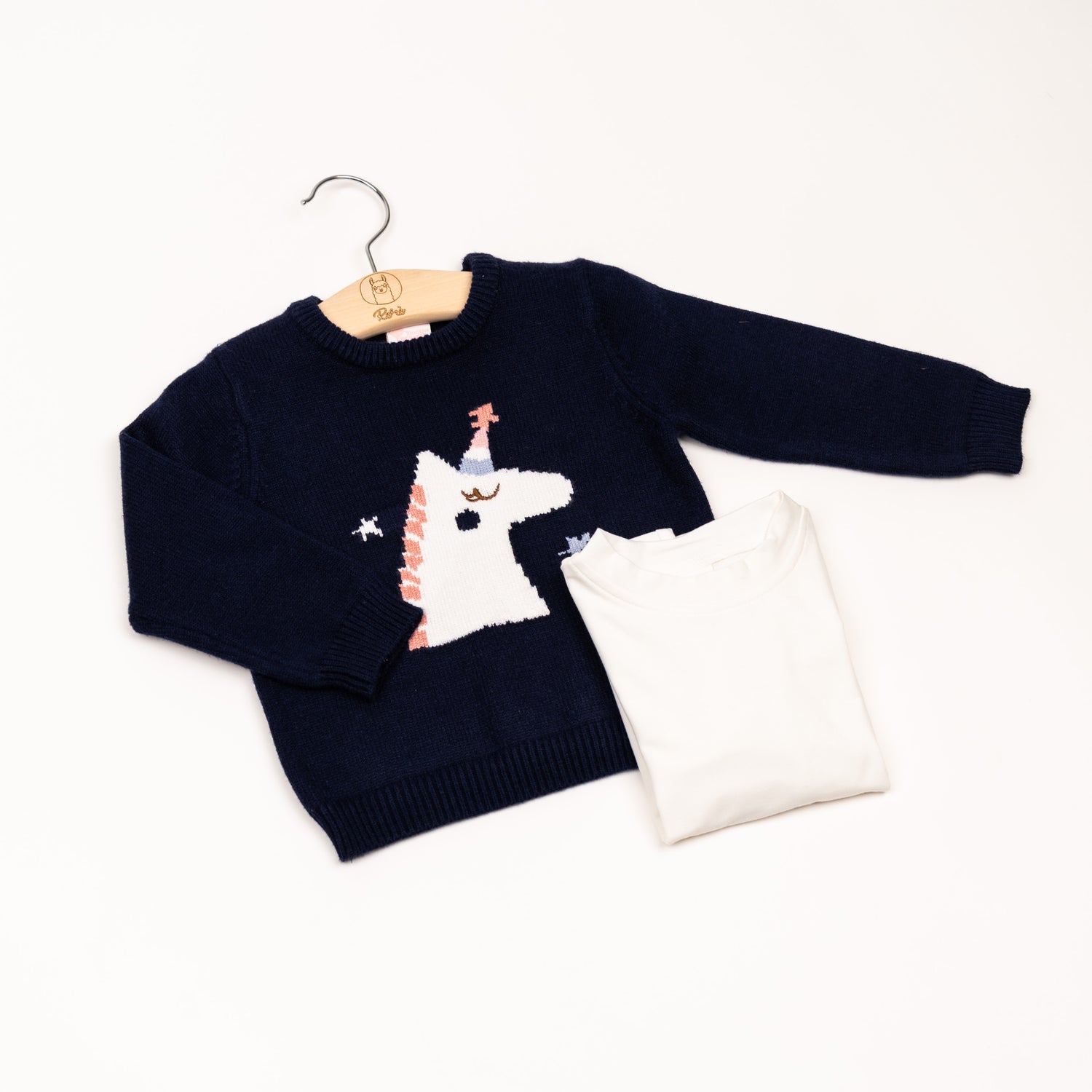 Set Maglione ‘UNICORNO’ Blu + Maglia bianca