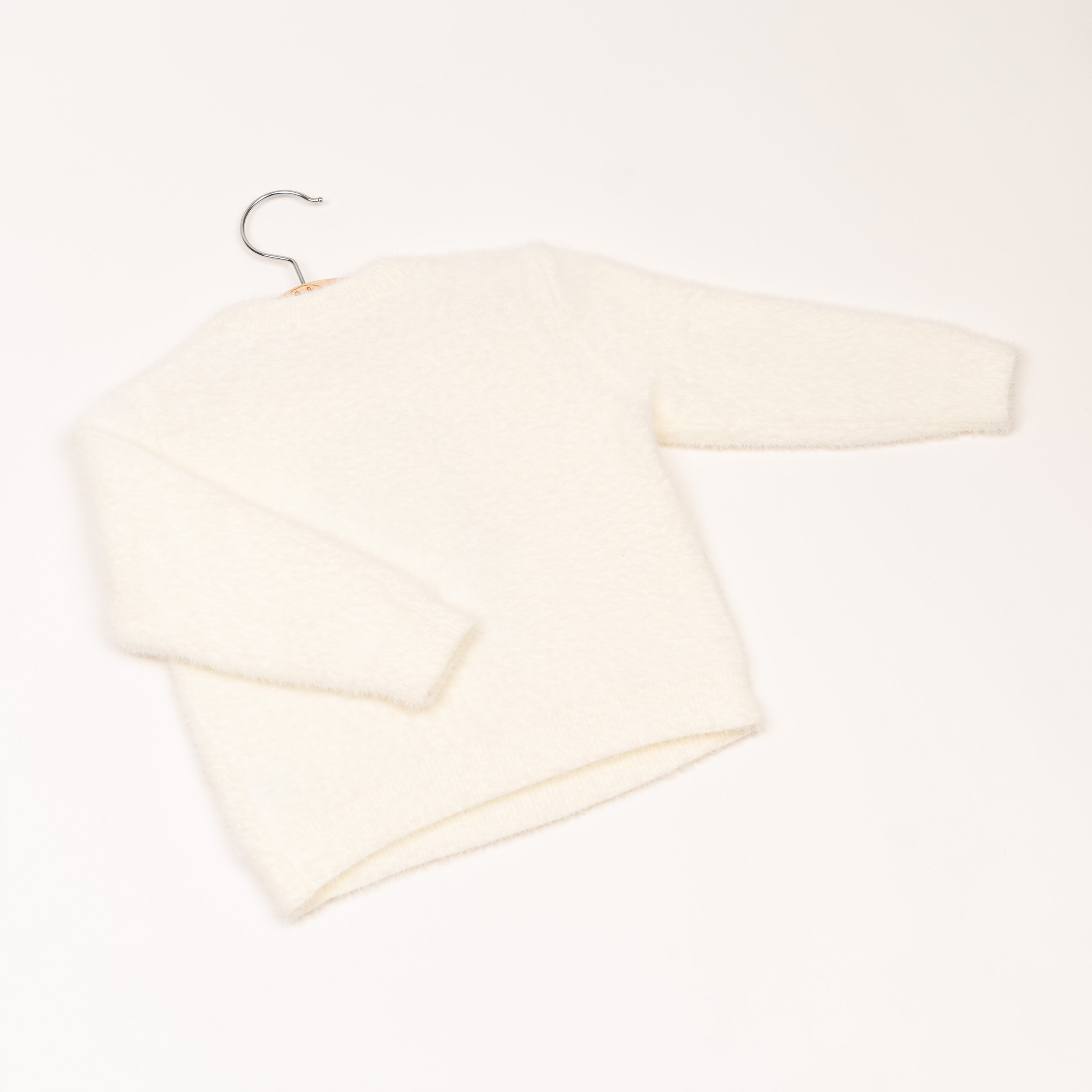 Set Maglione peluche coniglietto Bianco+maglia bianca