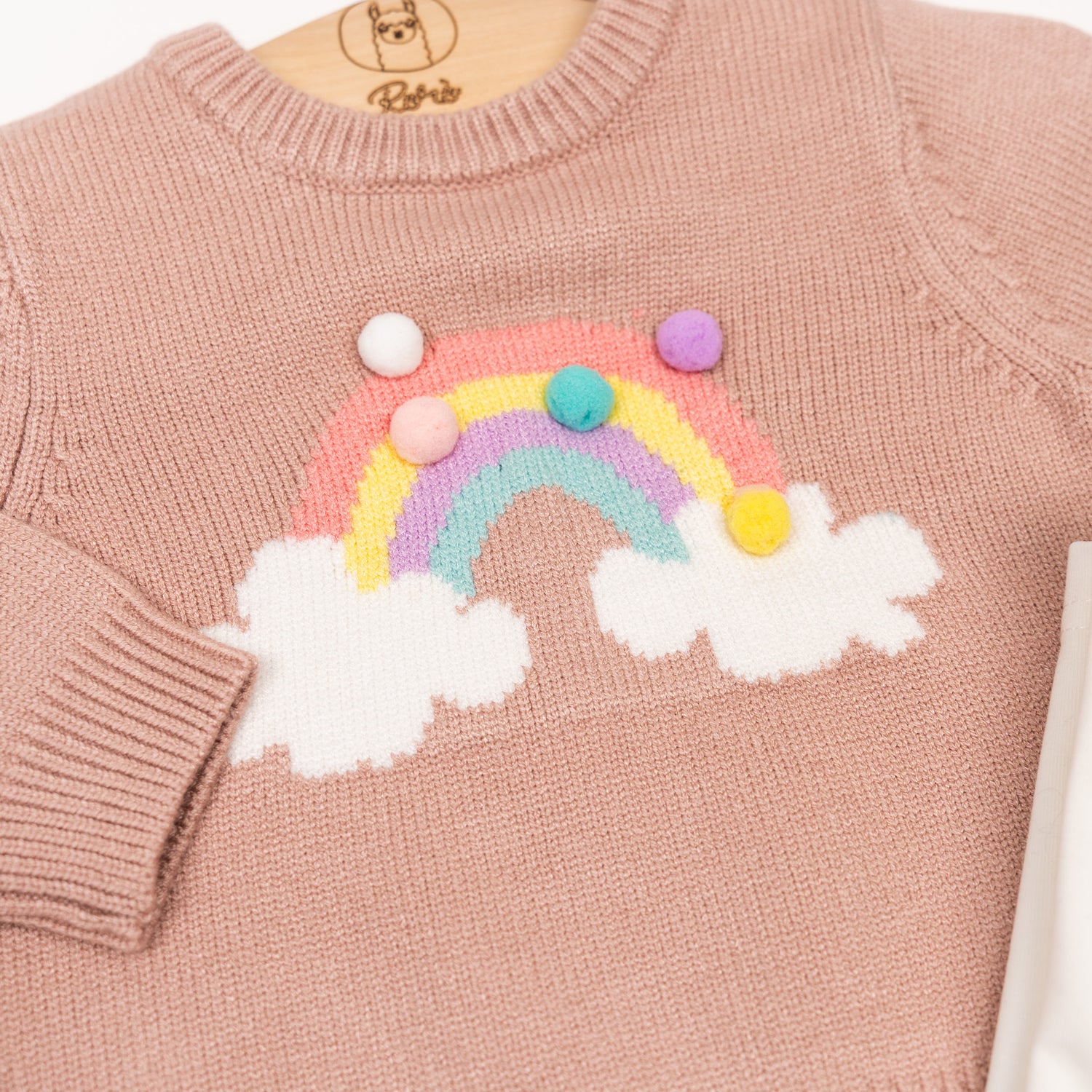 Set Maglione ‘ARCOBALENO’ Rosa + Maglia bianca