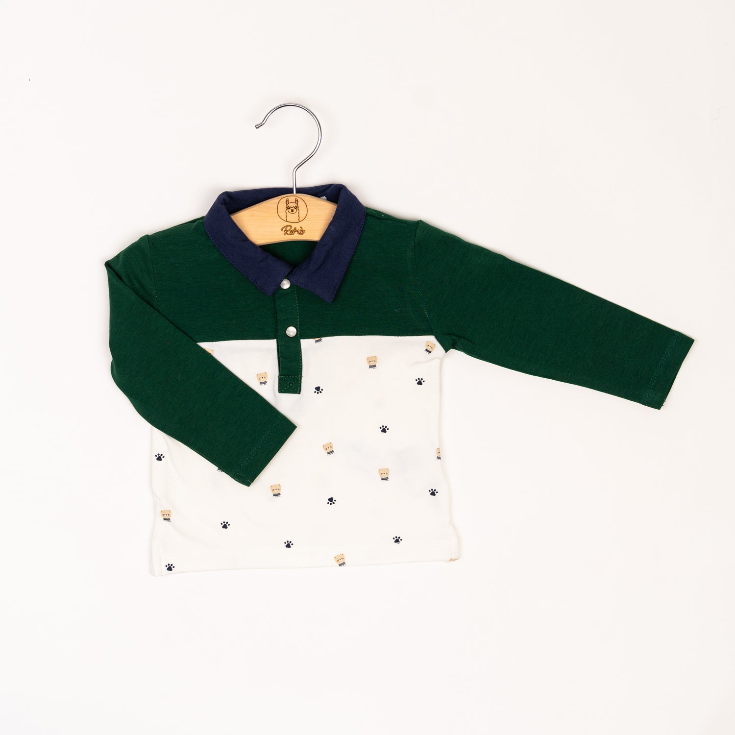 Set Cardigan zip+Polo orsetto Verde