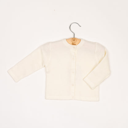 Cardigan basic con bottoncini Bianco