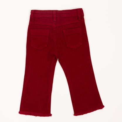 Jeans sfrangiato Rosso