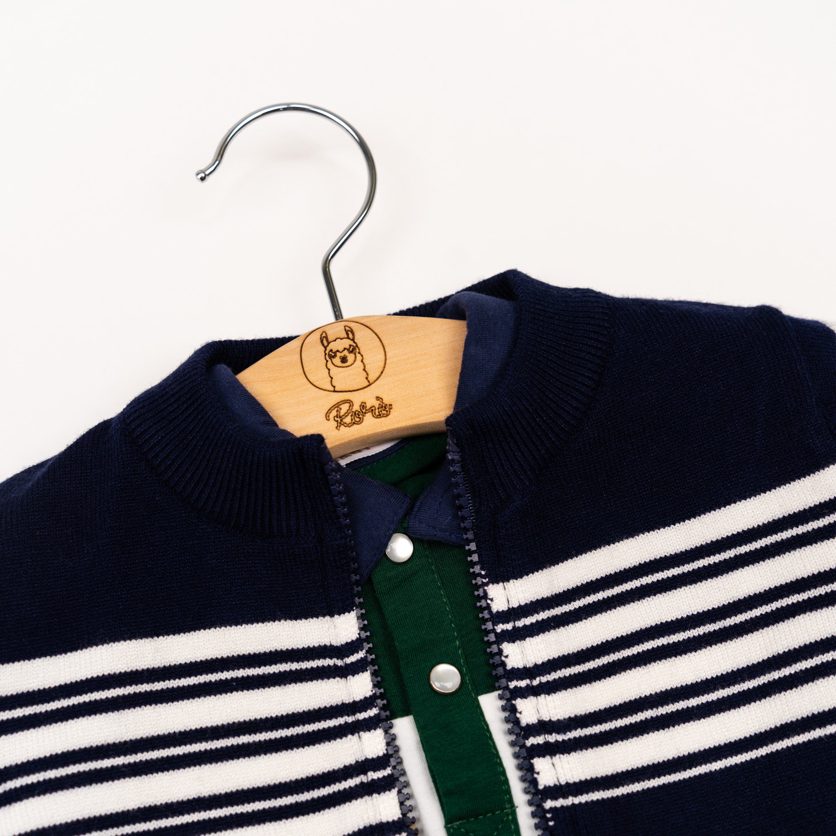 Set Cardigan zip+Polo orsetto Blu