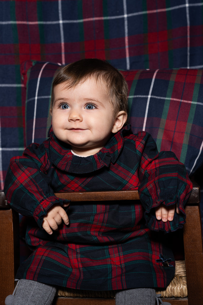 Abito/Camicia tartan Rosso e blu