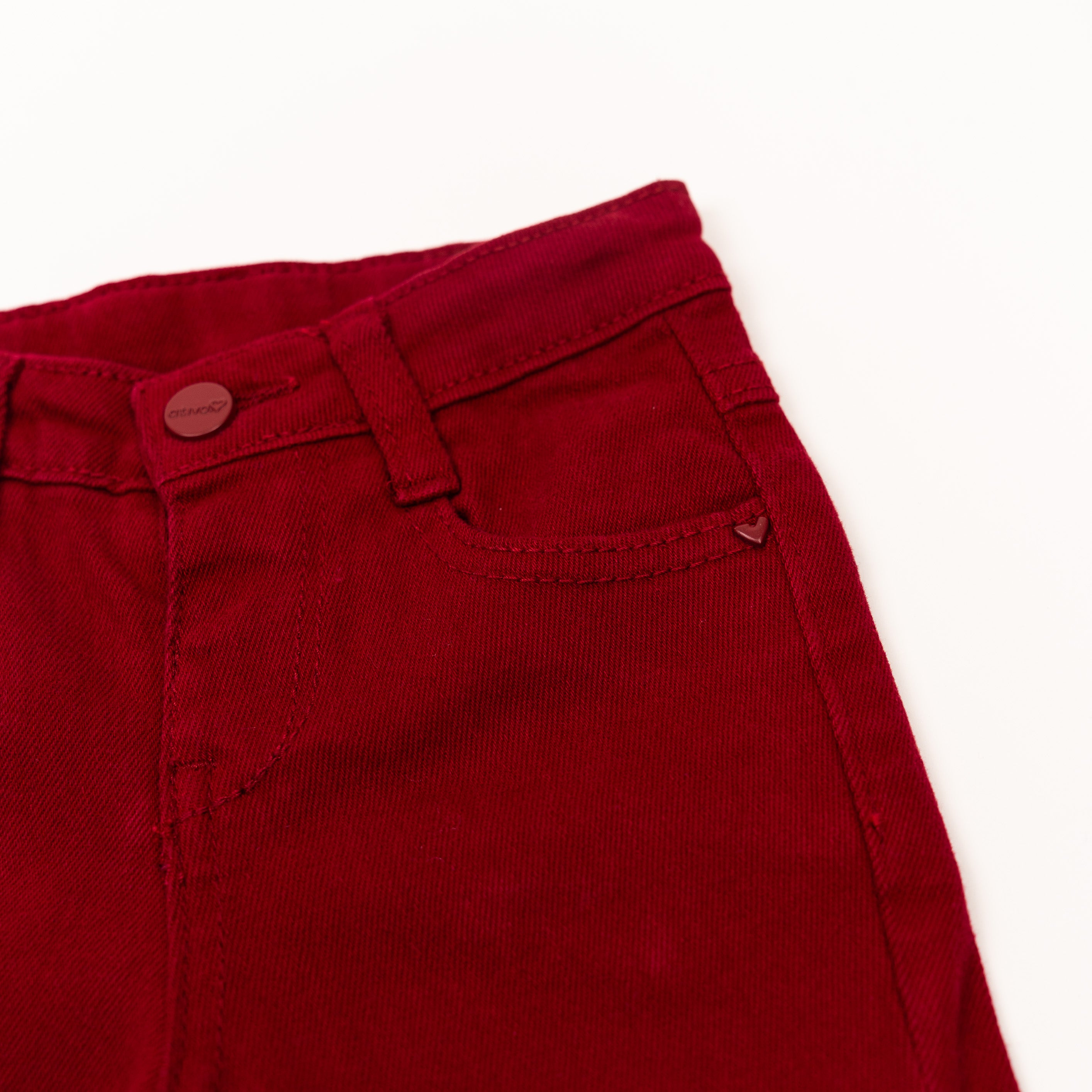 Jeans sfrangiato Rosso