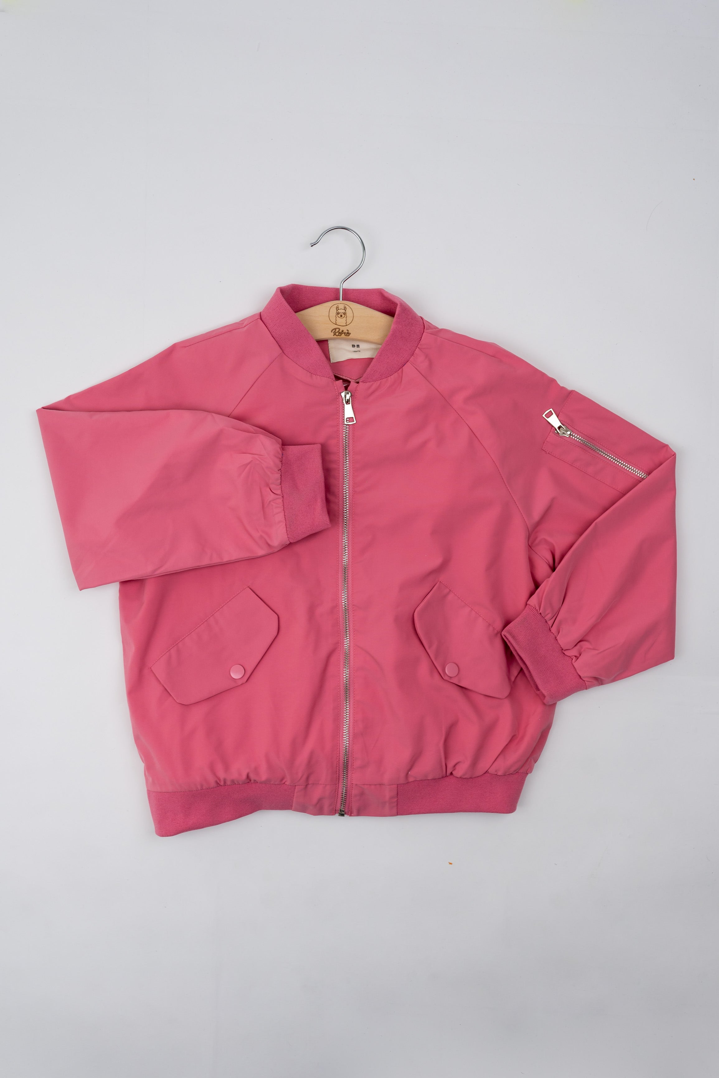 Bomber rosa con zip