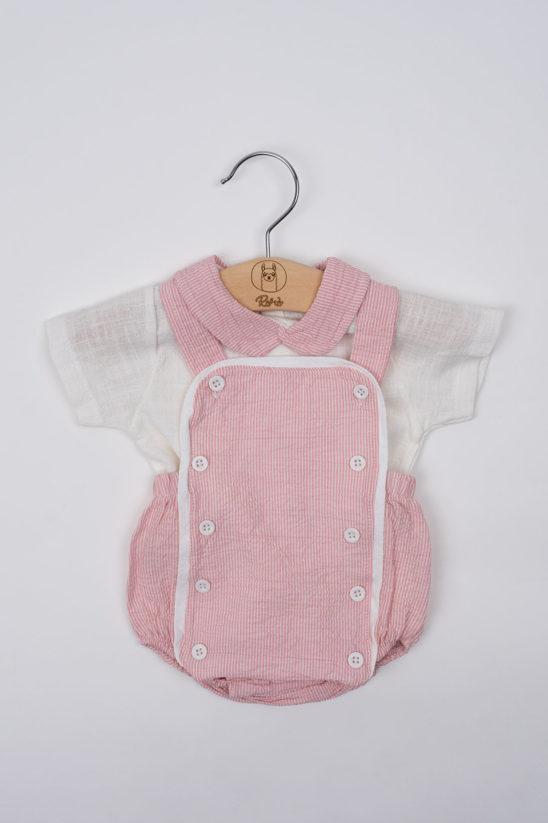 Coordinato pagliaccetto crepon rosa